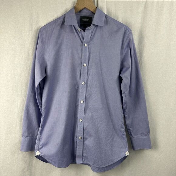 Bonobos Italian Shirting Slim Fit Blue Button Up Dress Shirt Mens Size 16/33